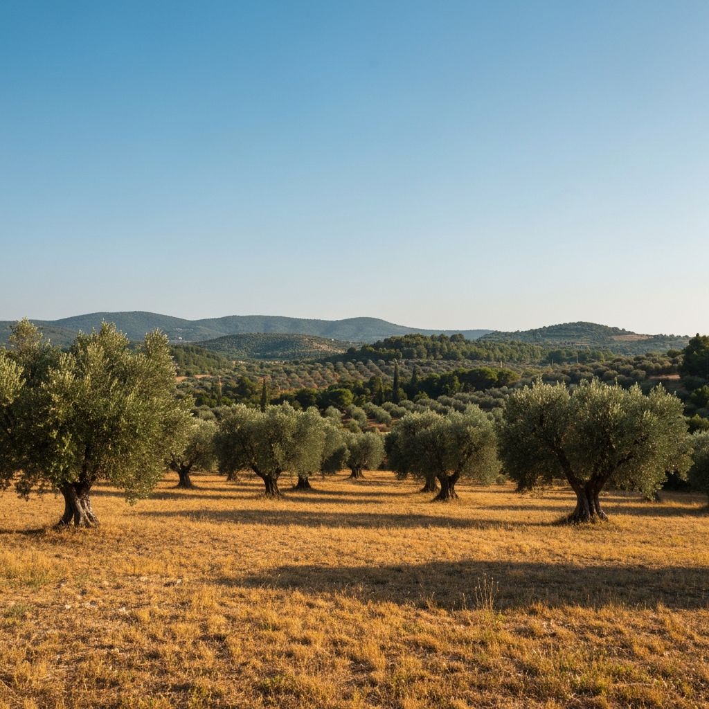 Mediterranean landscape for breathing practice
